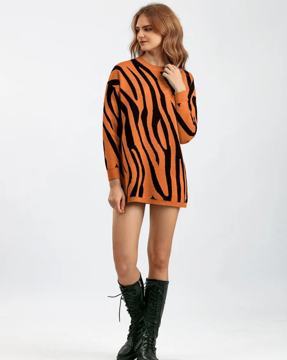 Long zebra sweater