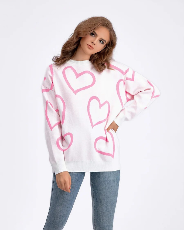 Love Heart round neck sweater