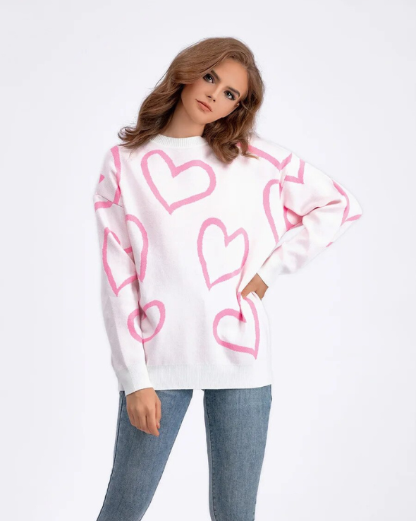 Pull Love Heart col rond