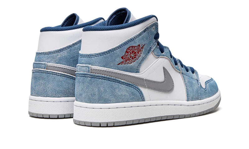 AJ 1 Mid French Blue Fire Red